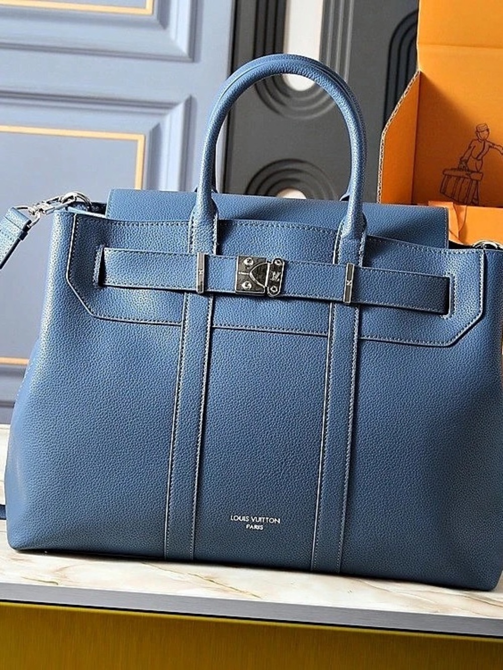 Lockme Ever Satchel in Blue Like New